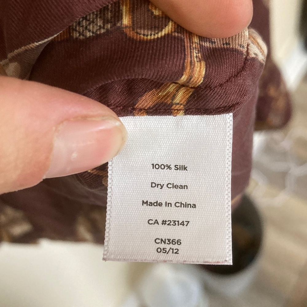 Talbots Burgundy Button Down Silk Equestrian Shirt - image 3